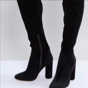 Aldo black suede thigh boots 🥾